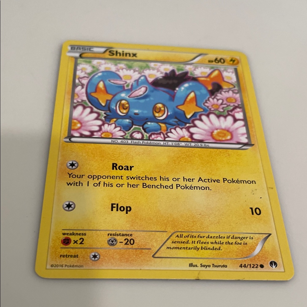 Pokemon Shinx Card with Yellow Border
